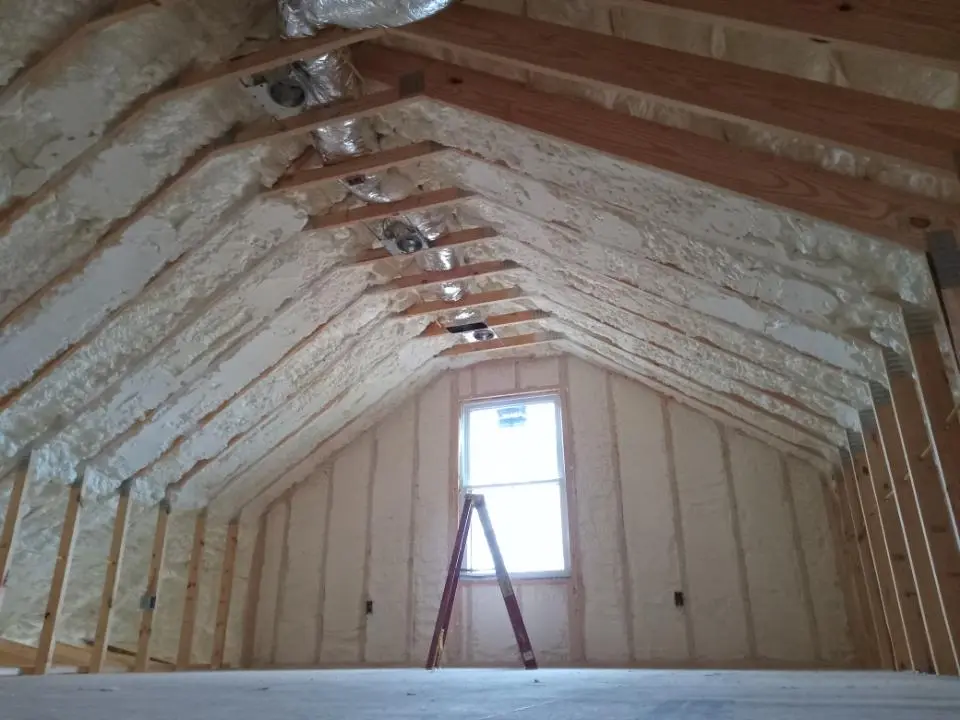 Spray foam roofing application for Crawl Space Insulation project in Roxboro